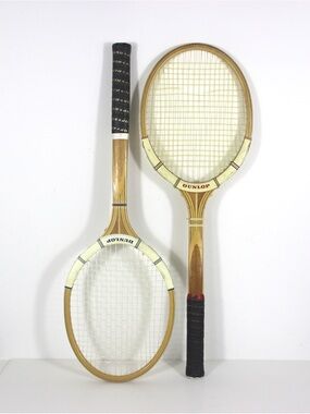 Curated Set of Antique Sport Tennis Rackets for Designer Decorating Wood Racquet